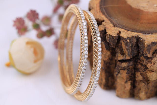 Gold Diamond Bangles